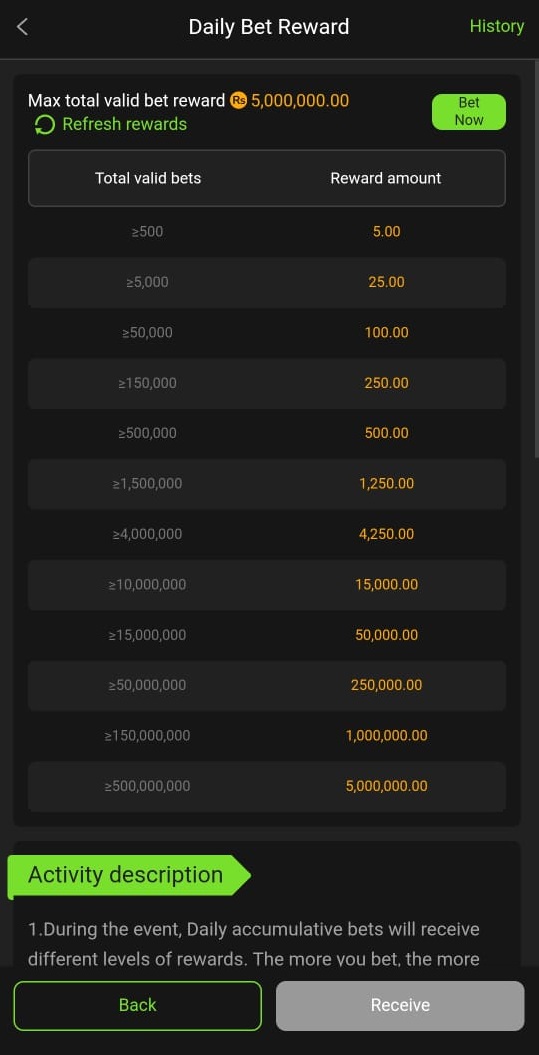 RS786 Game Daily Rebate Reward